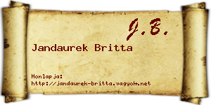 Jandaurek Britta névjegykártya